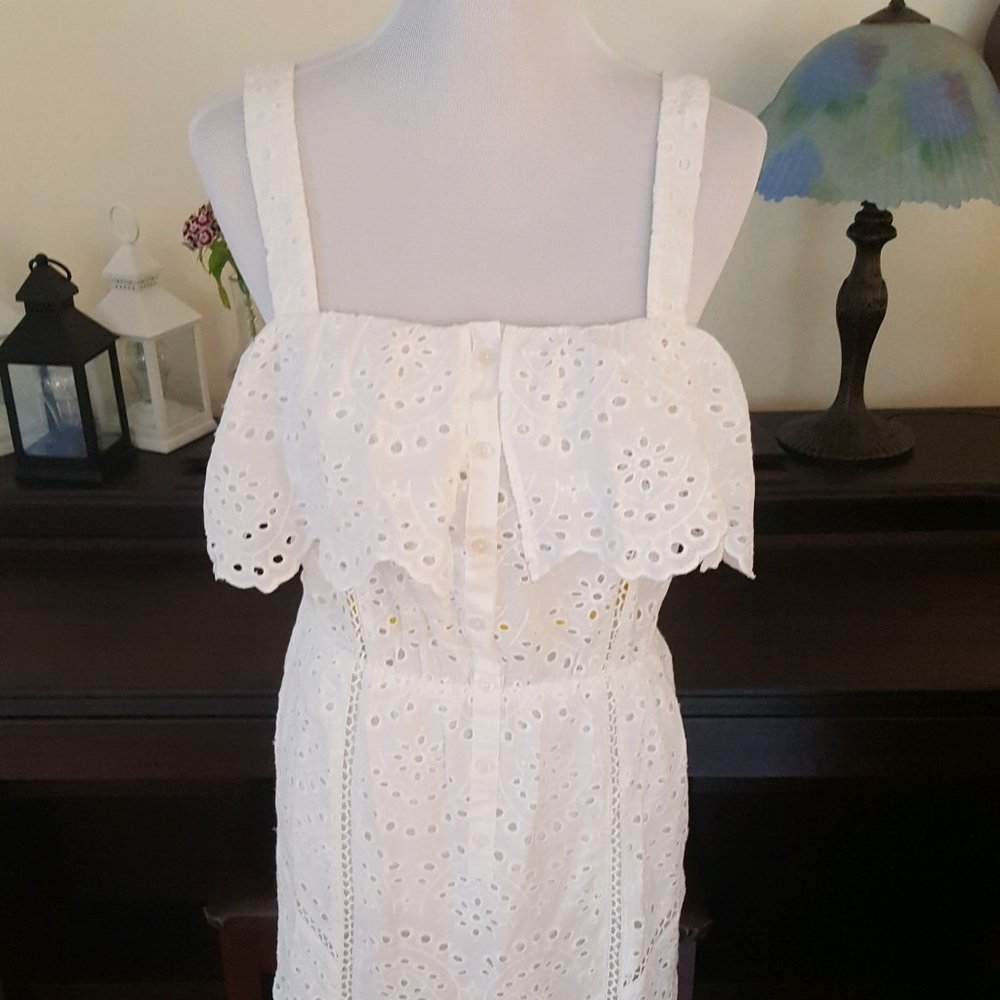 NWT 7 For All Mankind White Eyelet Dress Sz Small